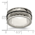 Edward Mirell Sterling Silver & Black Ti Inlay Black Stripe Ring