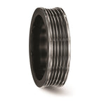 Edward Mirell Black Ti Polished Grooved Concave Ring