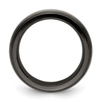 Edward Mirell Black Ti and Titanium Polished Grooved Step Edge 9mm Band