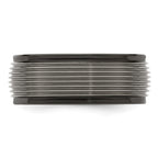 Edward Mirell Black Ti and Titanium Polished Grooved Step Edge 9mm Band