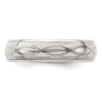 Edward Mirell Titanium & Sterling Silver Brushed & Polished Infinity Ring