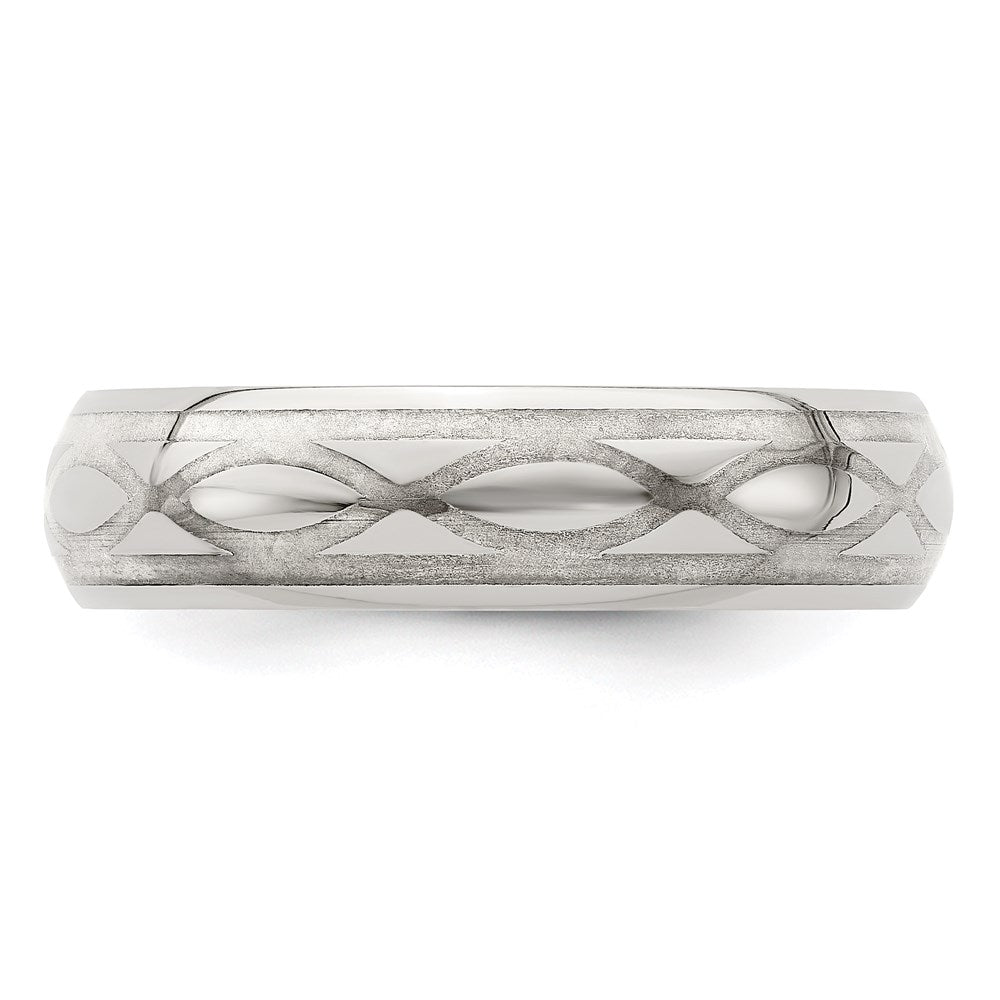 Edward Mirell Titanium & Sterling Silver Brushed & Polished Infinity Ring