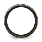Edward Mirell Black Ti and Argentium Sterling Silver Brushed/Polished Infinity Design 6mm Domed Band