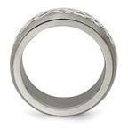 Edward Mirell Titanium & Sterling Silver Inlay Polished Weave Ring