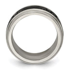 Edward Mirell Titanium & Black Ti Inlay Polished Fancy Design Ring