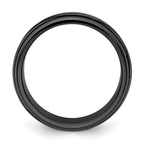 Edward Mirell Black Ti Polished Grooved Waves 10mm Band
