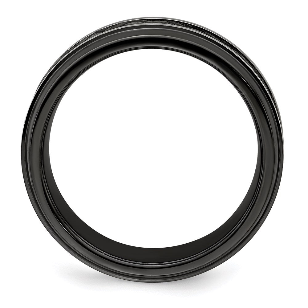 Edward Mirell 8mm Blk Ti Stepped Press Fit w/ Black Carbon Fiber Insert Ban