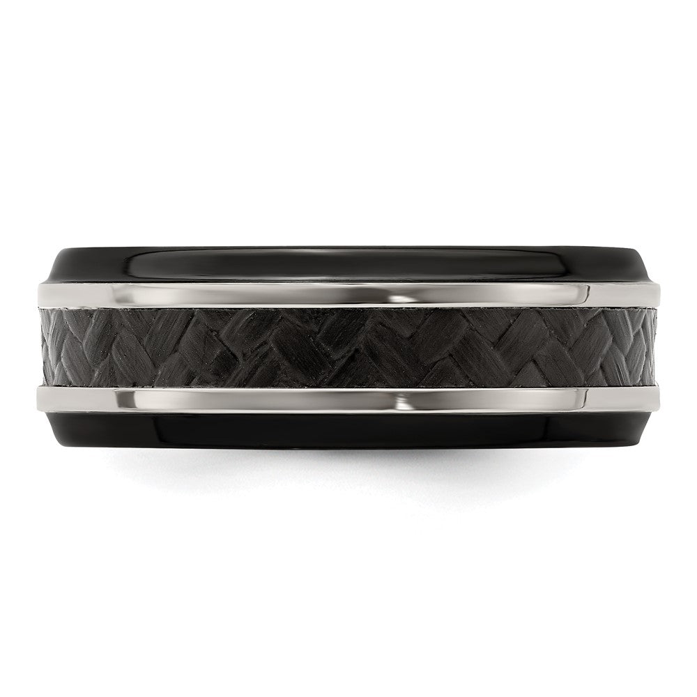 Edward Mirell 8mm Blk Ti Stepped Press Fit w/ Black Carbon Fiber Insert Ban