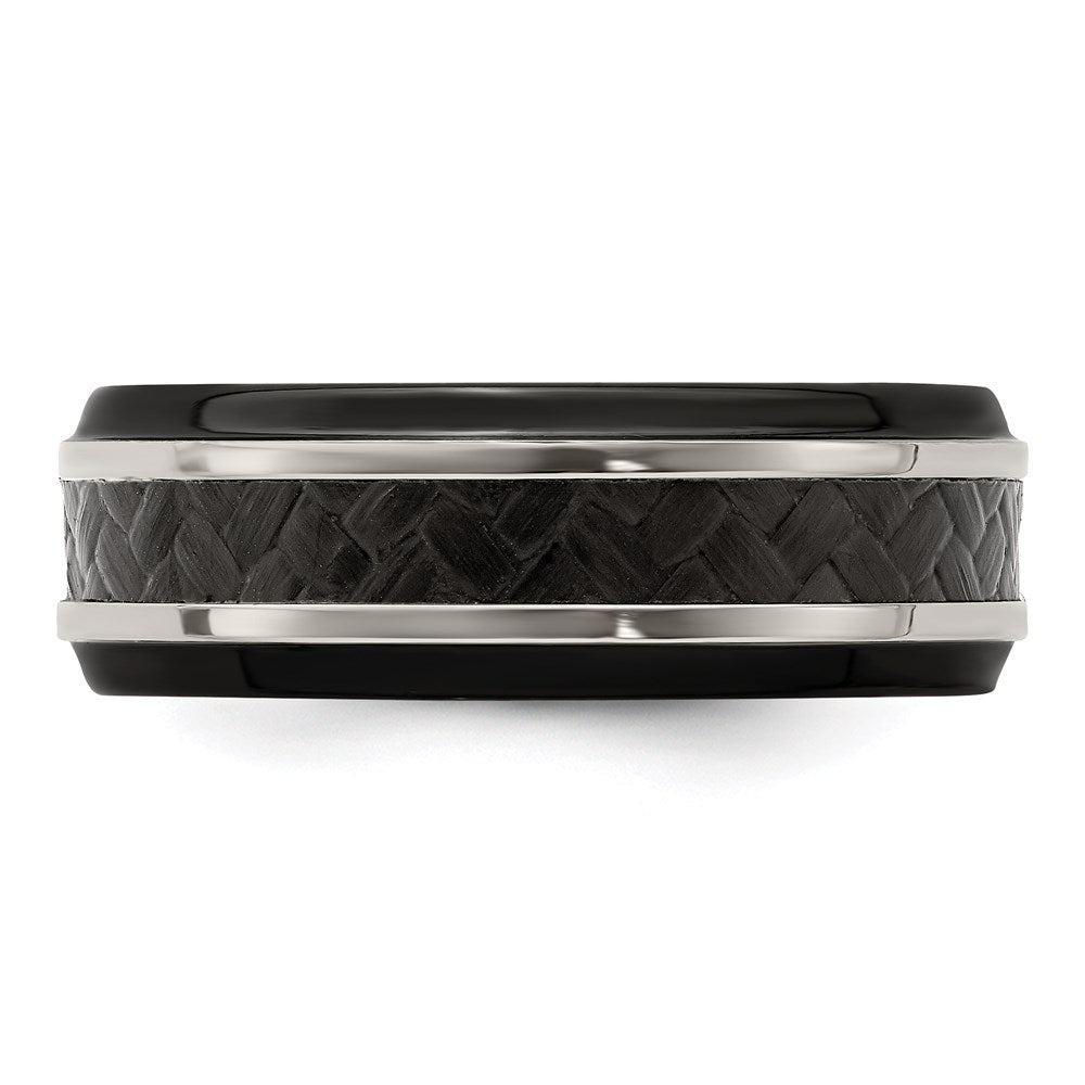 Edward Mirell 8mm Blk Ti Stepped Press Fit w/ Black Carbon Fiber Insert Ban