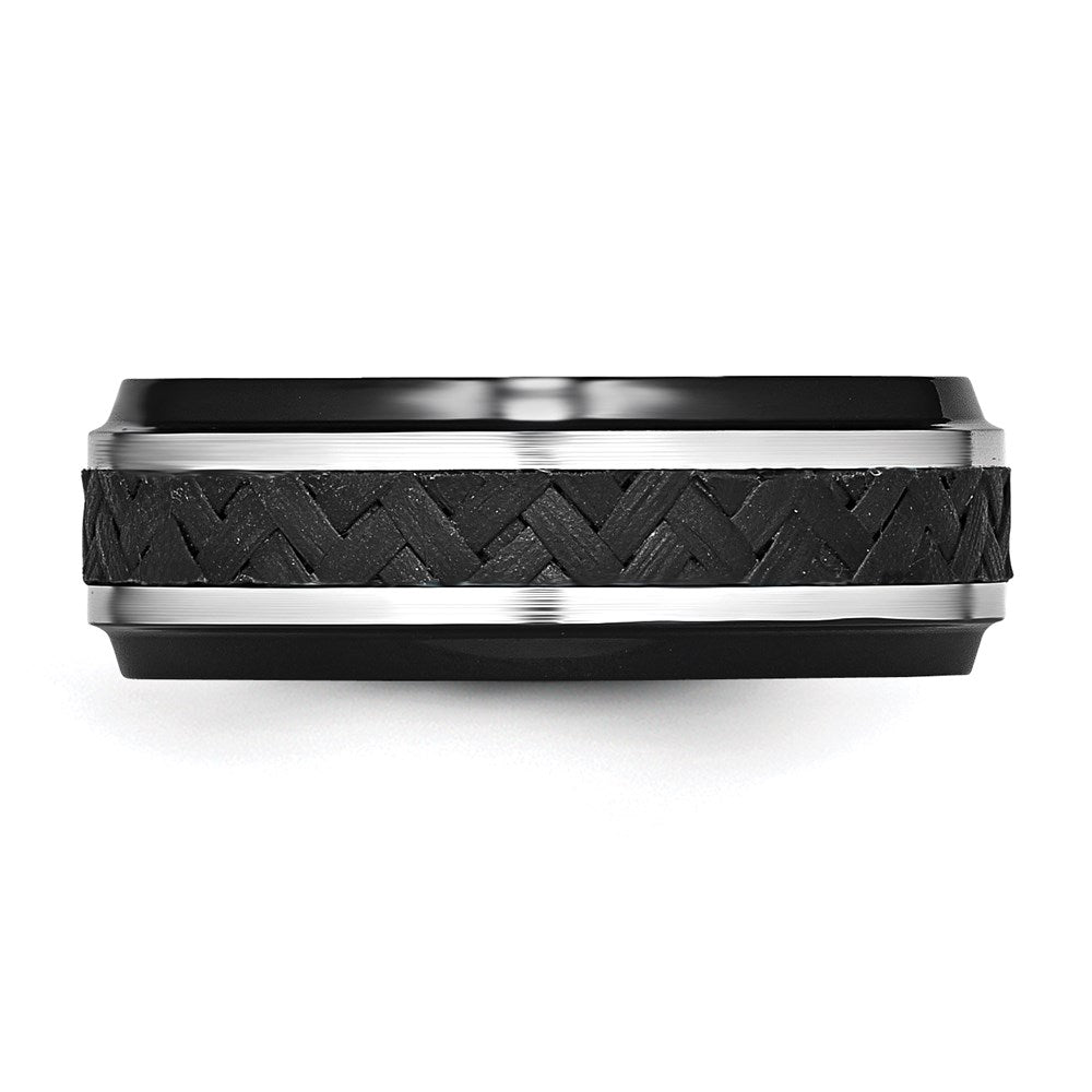 Edward Mirell 8mm Blk Ti Stepped Press Fit w/ Black Carbon Fiber Insert Ban