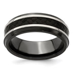 Edward Mirell 8mm Blk Ti Stepped Press Fit w/ Black Carbon Fiber Insert Ban