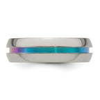 Edward Mirell Titanium Rainbow Anodized Center Polished 7mm Band