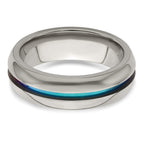 Edward Mirell Titanium Rainbow Anodized Center Polished 7mm Band