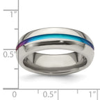 Edward Mirell Titanium Rainbow Anodized Center Polished 7mm Band