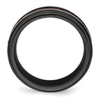 Edward Mirell Black Ti Stepped Red Carbon Fiber Insert 8mm Band