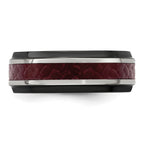 Edward Mirell Black Ti Stepped Red Carbon Fiber Insert 8mm Band
