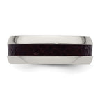 Edward Mirell Stainless Steel Red Carbon Fiber 8mm Band