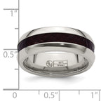 Edward Mirell Stainless Steel Red Carbon Fiber 8mm Band