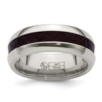 Edward Mirell Stainless Steel Red Carbon Fiber 8mm Band