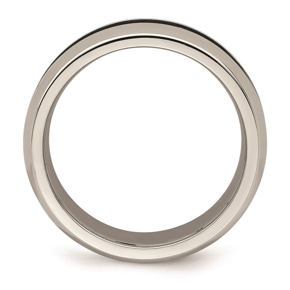Edward Mirell Stainless Steel Black Carbon Fiber 8mm Band