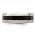 Edward Mirell Stainless Steel Black Carbon Fiber 8mm Band