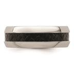 Edward Mirell Stainless Steel Black Carbon Fiber 8mm Band
