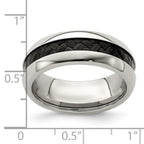 Edward Mirell Stainless Steel Black Carbon Fiber 8mm Band