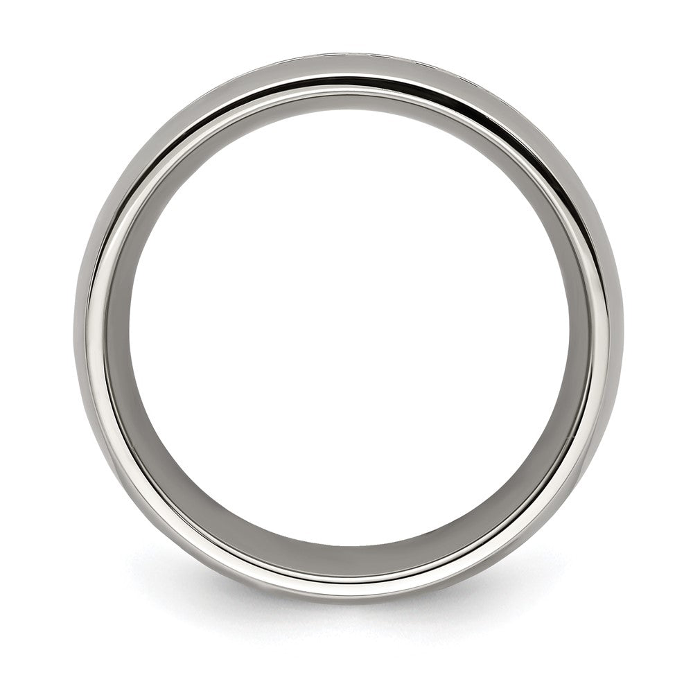 Edward Mirell Polished Cobalt with Sterling Silver Rope Inlay 9mm Band