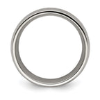 Edward Mirell Polished Cobalt with Sterling Silver Rope Inlay 9mm Band