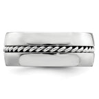 Edward Mirell Polished Cobalt with Sterling Silver Rope Inlay 9mm Band