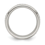 Edward Mirell Brushed/Polished Cobalt with Black Cable Accent 7mm Band