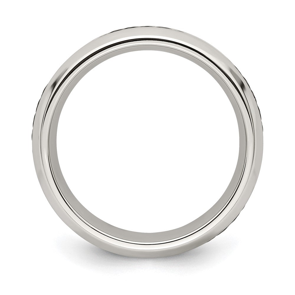 Edward Mirell Brushed/Polished Cobalt with Black Cable Accent 7mm Band