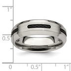 Edward Mirell Brushed/Polished Cobalt with Black Cable Accent 7mm Band