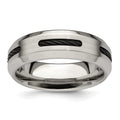 Edward Mirell Brushed/Polished Cobalt with Black Cable Accent 7mm Band