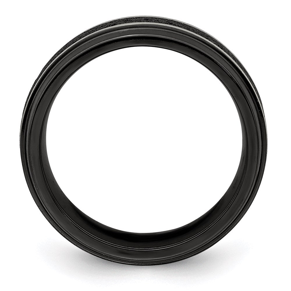 Edward Mirell Black Ti Stepped w/Black Crete Insert 8mm Band