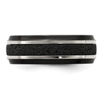 Edward Mirell Black Ti Stepped w/Black Crete Insert 8mm Band