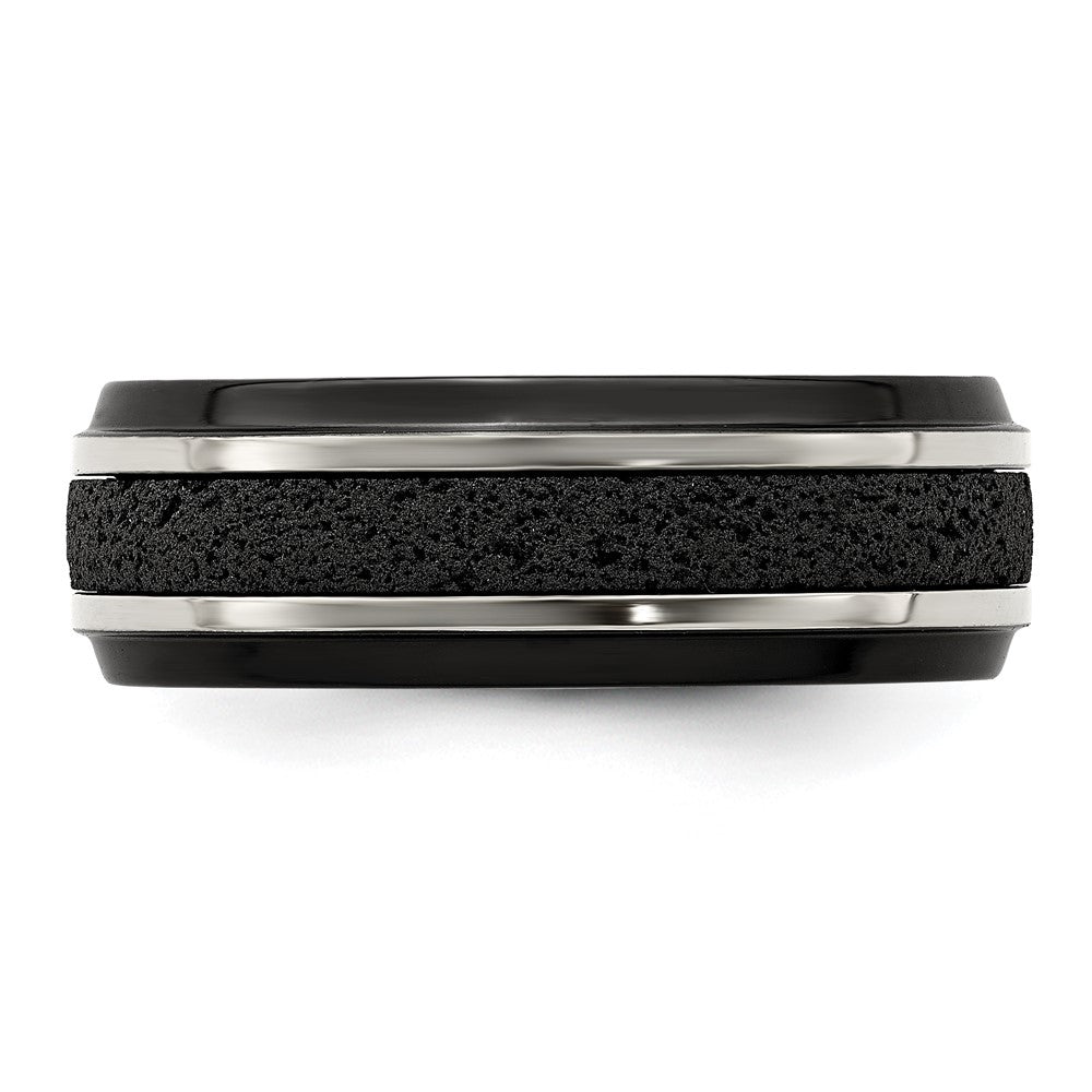 Edward Mirell Black Ti Stepped w/Black Crete Insert 8mm Band