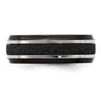 Edward Mirell Black Ti Stepped w/Black Crete Insert 8mm Band