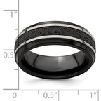 Edward Mirell Black Ti Stepped w/Black Crete Insert 8mm Band