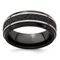 Edward Mirell Black Ti Stepped w/Black Crete Insert 8mm Band