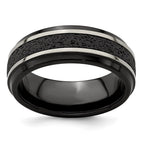 Edward Mirell Black Ti Stepped w/Black Crete Insert 8mm Band