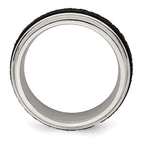 Edward Mirell Stainless Steel w/ Black Crete Inlay Stepped 8mm Band