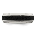 Edward Mirell Stainless Steel w/ Black Crete Inlay Stepped 8mm Band