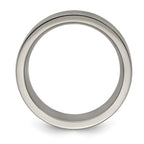 Edward Mirell Titanium with Blue Anodized Grooves Flat 10mm Band