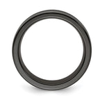 Edward Mirell Black Ti with Blue Anodized Grooves Flat 10mm Band