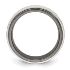 Edward Mirell Black Ti with Hammered Argentium Sterling Silver Center Step Edge 8mm Band