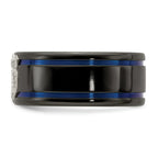 Edward Mirell Black Ti Blue Anodized w/ SS Police Shield Tag 10mm Band