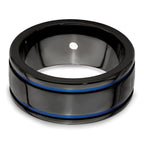 Edward Mirell Black Ti Blue Anodized w/ SS Police Shield Tag 10mm Band
