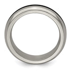 Edward Mirell Titanium with Blue Anodized Center Stripe Domed 6mm Band