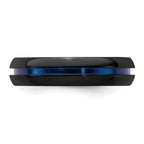 Edward Mirell Black Ti with Blue Anodized Center Stripe Domed 6mm Band